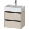 Duravit Ketho 2 Wastafelonderkast - 2 laden - 58.4x39x54.9cm - grepen antraciet - taupe mat SW772838