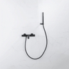 FugaFlow Eccelente Sobrado Badkamer Thermostatische badkraan met staafhanddouche, handdouchehouder en gladde doucheslang mat zwart SW1124117