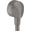 Hansgrohe Fixfit muuraansl.bocht E zo/terugslagklep brush black chr SW528793