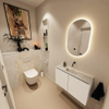 MONDIAZ TURE-DLUX 80cm toiletmeubel Talc. EDEN wastafel Ostra positie midden. Zonder kraangat. SW1104663