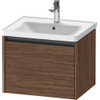 Duravit Ketho 2 wastafelonderbouwkast met 1 lade 58.4x45.5x44cm met greep antraciet donker noten mat SW772728