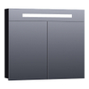 BRAUER Promise spiegelkast - 80x70x15cm - met directe verlichting - 2 enkelzijdige spiegeldeuren - mat zwart SW371697