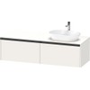 Duravit Ketho 2 wastafelonderbouwkast incl. consoleplaat met 2 laden voor waskom rechts 160x55x45.9cm met handgrepen antraciet wit supermat SW772722