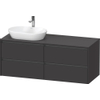 Duravit Ketho 2 wastafelonderbouwkast incl. consoleplaat met 4 laden voor waskom links 140x55x56.8cm met handgrepen antraciet grafiet supermat SW772336