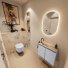 MONDIAZ TURE-DLUX 60cm toiletmeubel Clay. EDEN wastafel Frappe positie links. Met 1 kraangat. SW1102682