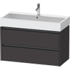 Duravit Ketho 2 wastafelonderbouwkast met 2 laden 98.4x46x54.9cm met grepen antraciet grafiet supermat SW772353
