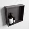 Mondiaz Easy nis 29.5x29.5x8cm - inbouw/opbouw - 1 open vak - Solid surface - DarkGrey SW643614