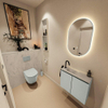 MONDIAZ TURE-DLUX 60cm toiletmeubel Greey. EDEN wastafel Opalo positie links. Met 1 kraangat. SW1104311