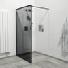 Saniclass Bellini Inloopdouche - 110x200cm - veiligheidsglas - rook glas - mat zwarte lijst rondom - anti kalk SW491675