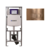 Geberit Inbouwreservoir - UP320 - QeramiQ metal bedieningsplaat - dualflush - rechthoekige knoppen - metaal koper SW976080