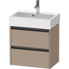 Duravit Ketho 2 Wastafelonderkast - 2 laden - 58.4x39x54.9cm - grepen antraciet - linnen mat SW772401