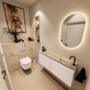 MONDIAZ TURE-DLUX 120cm toiletmeubel Rosee. EDEN wastafel Frappe positie rechts. Met 1 kraangat. SW1102987