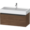 Duravit Ketho 2 wastafelonderbouwkast met 1 lade 98.4x46x44cm met greep antraciet donker noten mat SW772228