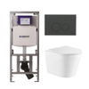 QeramiQ Dely Toiletset - 36.3x51.7cm - diepspoel - rimless - Geberit UP320 Burda inbouwreservoir - softclose toiletzitting - bedieningsplaat mat antraciet - ronde knoppen - wit glans SW1164764