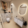 MONDIAZ TURE-DLUX 80cm toiletmeubel Cale. EDEN wastafel Glace positie rechts. Met 1 kraangat. SW1103192