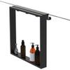 Fortifura Galeria schap met 4 haken - voor douchewand - 50x50x6.5cm - mat zwart SW1225236