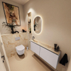 MONDIAZ TURE-DLUX 120cm toiletmeubel Cale. EDEN wastafel Frappe positie links. Met 1 kraangat. SW1102688