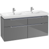 Villeroy & boch Subway 2.0 wastafelonderkast 128.7x59x44.9cm Glossy grey SW118760