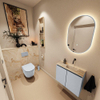 MONDIAZ TURE-DLUX 60cm toiletmeubel Clay. EDEN wastafel Frappe positie rechts. Zonder kraangat. SW1102756