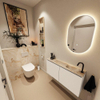 MONDIAZ TURE-DLUX 100cm toiletmeubel Talc. EDEN wastafel Frappe positie rechts. Met 1 kraangat. SW1102602