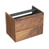 Forzalaqua Reno 2.0 wastafelonderkast 80x51x60cm met 2 softclose greeploze lades Massief Eiken Pure Walnut SW492442