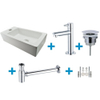 FugaFlow Eccelente Sobrado Badkamer Fonteinset - links - 1 kraangat - fonteinkraan chroom - wit SW1124061
