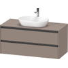 Duravit Ketho 2 wastafelonderbouwkast incl. consoleplaat met 2 laden 120x55x56.8cm met handgrepen antraciet basalt mat SW771984
