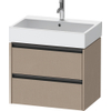 Duravit Ketho 2 wastafelonderbouwkast met 2 laden 68.4x46x54.9cm met grepen antraciet Linnen mat SW773091