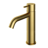 Hotbath Cobber middelhoge wastafelkraan met gebogen uitloop zonder waste geborsteld messing PVD SW229636
