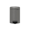 Brabantia NewIcon Pedaalemmer - 3 liter - kunststof binnenemmer - mineral concrete grey SW538280