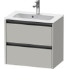 Duravit Ketho 2 wastafelonderbouwkast met 2 laden 61x39x54.9cm met grepen antraciet betongrijs mat SW772678