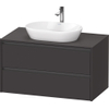 Duravit Ketho 2 wastafelonderbouwkast incl. consoleplaat met 2 laden 100x55x56.8cm met handgrepen antraciet grafiet supermat SW773090