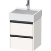 Duravit Ketho 2 wastafelonderbouwkast - 2 laden - 48.4x46x54.9cm - grepen antraciet - wit supermat SW772248