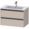 Duravit Ketho 2 wastafelonderbouwkast met 2 laden 81x48x55cm met grepen antraciet taupe supermat SW773138