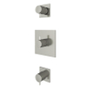 Hotbath Laddy inbouwthermostaat met 2 stopkranen vierkant nikkel geborsteld SW12352