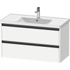 Duravit Ketho 2 wastafelonderbouwkast met 2 laden 98.4x45.5x54.9cm met grepen antraciet wit mat SW771895