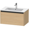 Duravit Ketho 2 wastafelonderbouwkast met 1 lade 81x48x44cm met greep antraciet natuur eiken mat SW772781