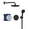 Grohe Precision showerset compleet met handdouche ø11cm 2 straalsoorten en hoofddouche ø25cm mat zwart SW1126466