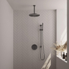 BRAUER Gunmetal Edition thermostatische Inbouw Regendouche - 3-weg - rond - set 90 - 30cm hoofddouche - plafondarm - staaf handdouche - doucheslang - geïntegreerde glijstang - gunmetal geborsteld PVD SW1159123