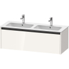 Duravit Ketho 2 wastafelonderbouwkast met 1 lade voor dubbele wastafel 128x48x44cm met greep antraciet hoogglans wit SW772367