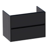 Saniclass Nexxt wastafelonderkast 80x46x55cm 2 softclose greeploze lades met 1 sifonuitsparing MFC Black Wood SW72237