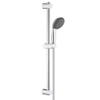GROHE Vitalo Start 100 glijstangset - 60cm - ronde handdouche - 1 straalsoort - gladde doucheslang - chroom/zwart 4357754