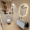 MONDIAZ TURE-DLUX 60cm toiletmeubel Clay. EDEN wastafel Opalo positie midden. Zonder kraangat. SW1104268