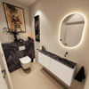 MONDIAZ TURE-DLUX 120cm toiletmeubel Talc. EDEN wastafel Lava positie rechts. Zonder kraangat. SW1103614