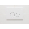 QeramiQ Push Bedieningsplaat kunststof Glans Wit met ronde dualflush frontbediening voor Geberit UP320 inbouwreservoir SW706186