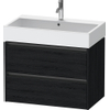 Duravit Ketho 2 wastafelonderbouwkast met 2 laden 78.4x46x54.9cm met grepen antraciet eiken zwart mat SW772863