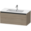 Duravit Ketho 2 wastafelonderbouwkast met 1 lade 101x48x44cm met greep antraciet eiken terra mat SW772379