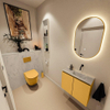 MONDIAZ TURE-DLUX 60cm toiletmeubel Ocher. EDEN wastafel Opalo positie rechts. Zonder kraangat. SW1104394