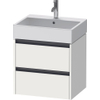 Duravit Ketho 2 wastafelonderbouwkast - 2 laden - 58.4x46x54.9cm - grepen antraciet - wit mat SW772912