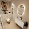 MONDIAZ TURE-DLUX 80cm toiletmeubel Talc. EDEN wastafel Ostra positie midden. Met 1 kraangat. SW1104662